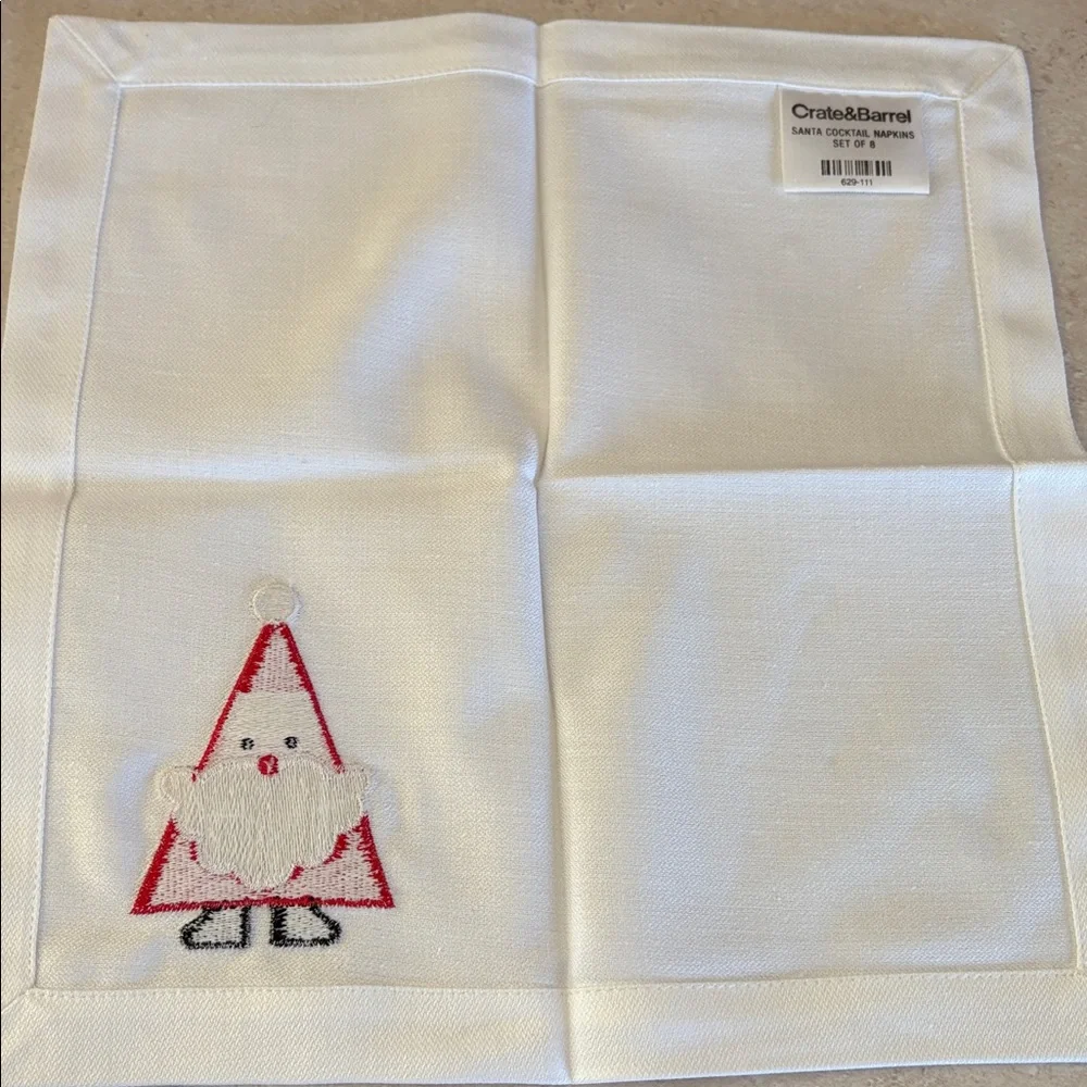 NWT Crate&Barrel Santa Cocktail Napkins